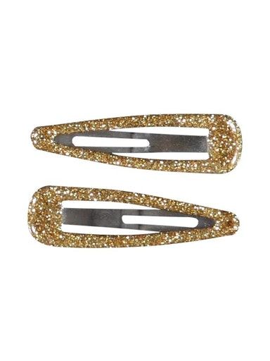 [01-22726.2] NKFACC-RILY 2-P GLITTER HAIRCLIPS (Gold)