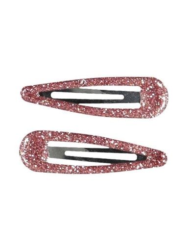 [01-22726.3] NKFACC-RILY 2-P GLITTER HAIRCLIPS (Rosa)