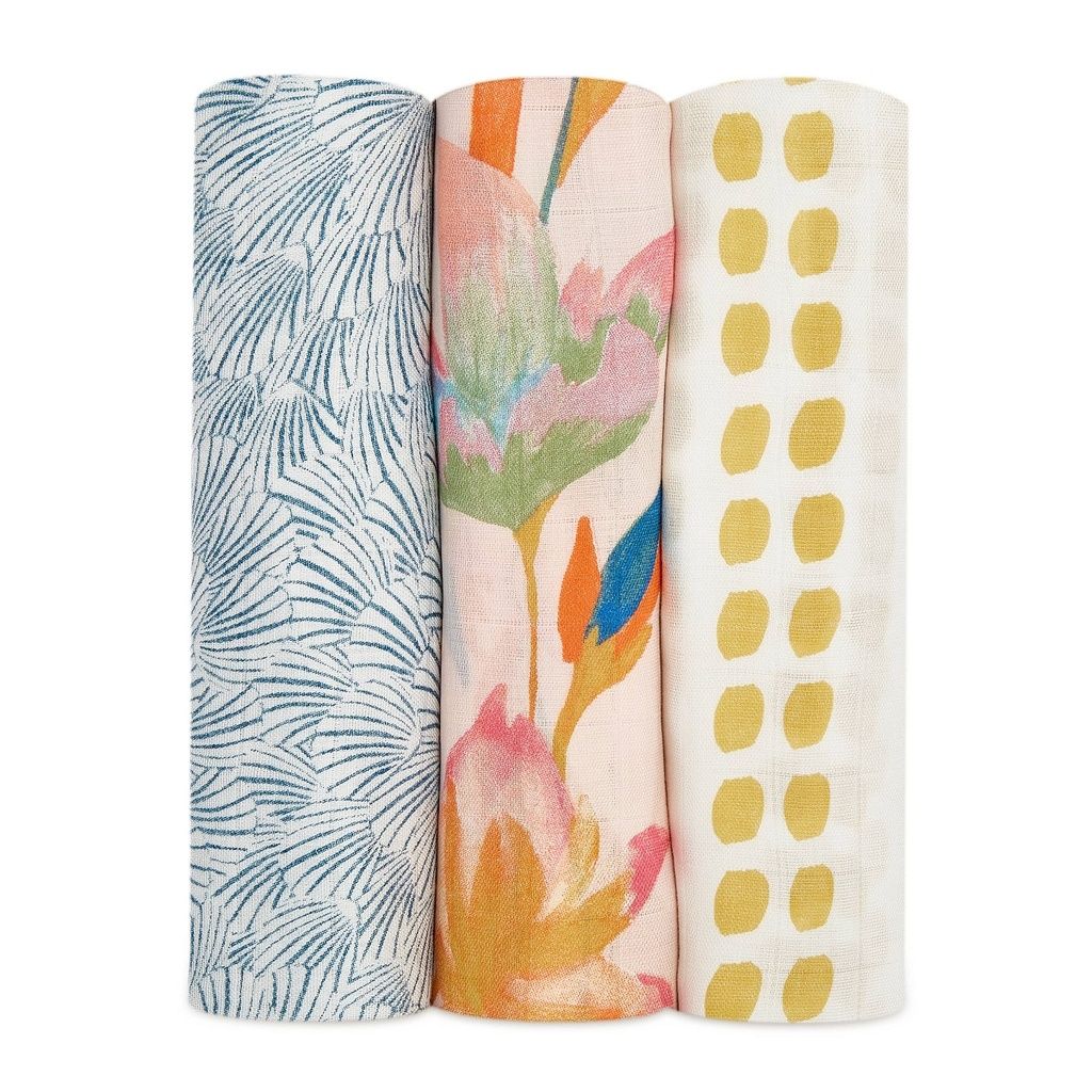 3-PACK SILKY SOFT SWADDLES MARINE GARDENS