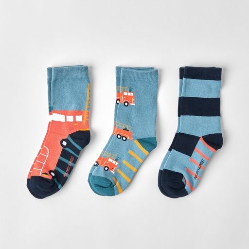 [01-28492.13] FLAX 3-PACK SOCKS AOP (Blau, 22)