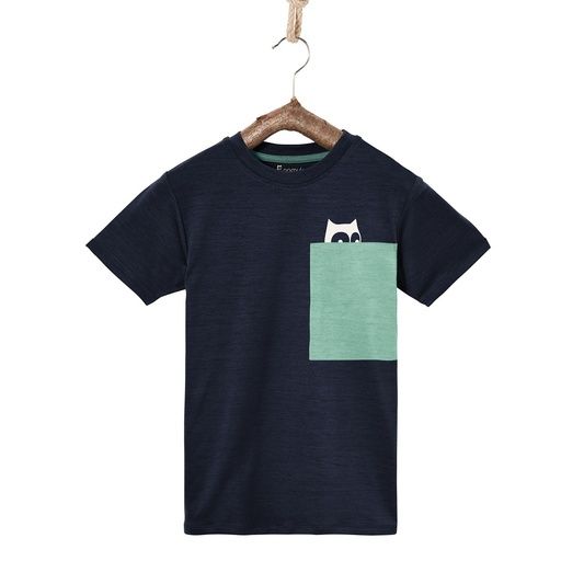 [01-28619.4] PLUTO MERINO POCKET T-SHIRT (Dunkelblau, 104-110)