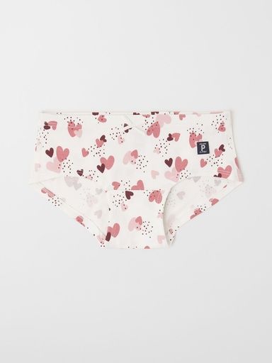 [01-30101.0] Panty / Hipster Mädchenunterhose mit Herzen (Weiss, 86-92)