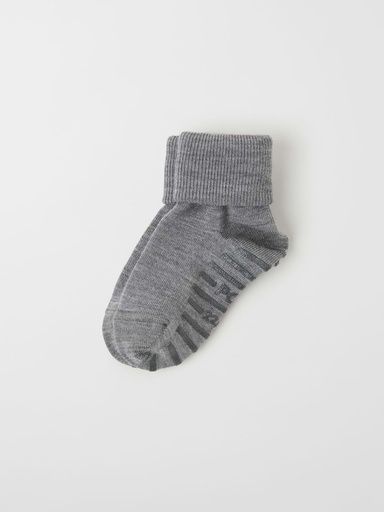 [01-30385.0] WOOL TURNUP SOCKS  (Graublau, 19)