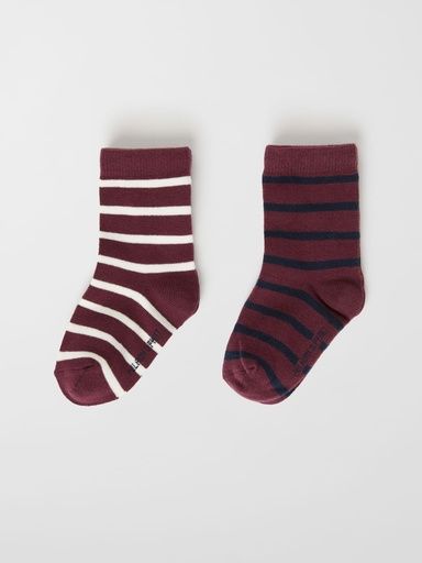 [01-31024.10] WHEAT 2-PACK STRIPED SOCKS (Bordeaux, 34)
