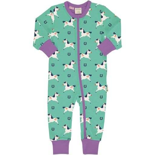 [01-32062.1] Pyjama mit Reisverschluss Pferde (74-80)