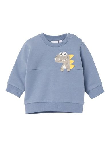 [01-32373.0] Baby Sweatshirt mit Dino Aufdruck (Graublau, 56)