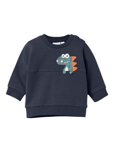 [01-32373.10] Baby Sweatshirt mit Dino Aufdruck (Dunkelblau, 80)