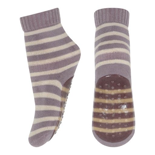 [01-32401.15] Anti-Rutsch Socken Kinder gestreift (Lavendel, 19)