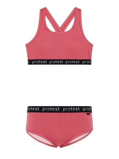 [01-32487.5] Mädchen Bikini Set Bralette einfarbig (Pink, 140)